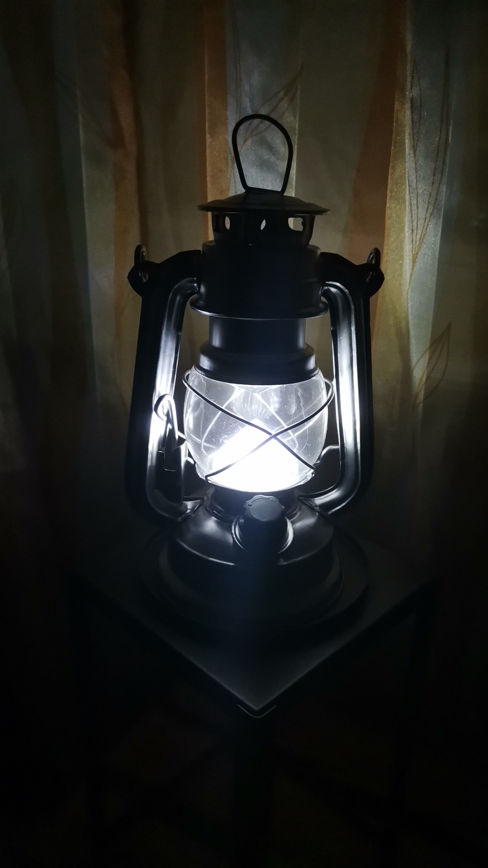 Lunartec Sturmlaterne silbern Batterie LED-Laterne 200lm