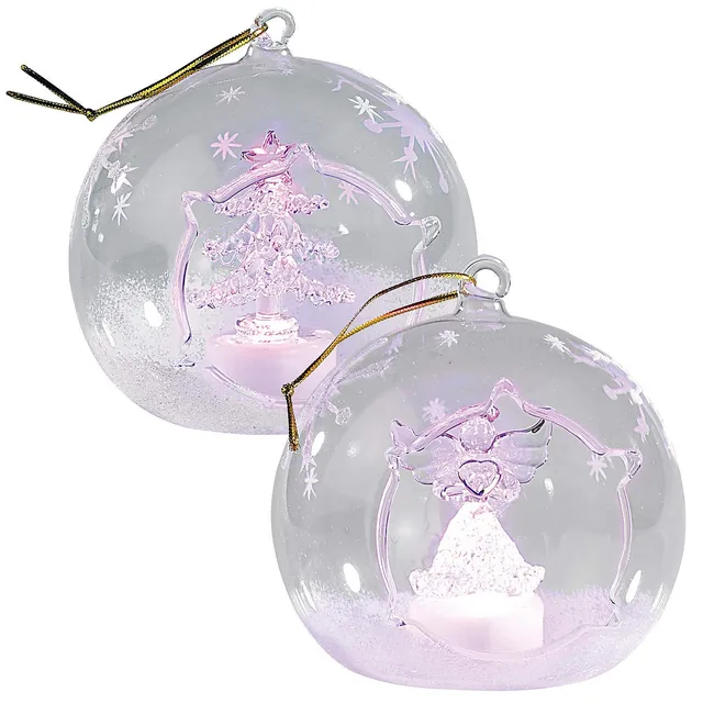 Lunartec Weihnachtskugeln LED-Glas 2er-Set Farbwechsel