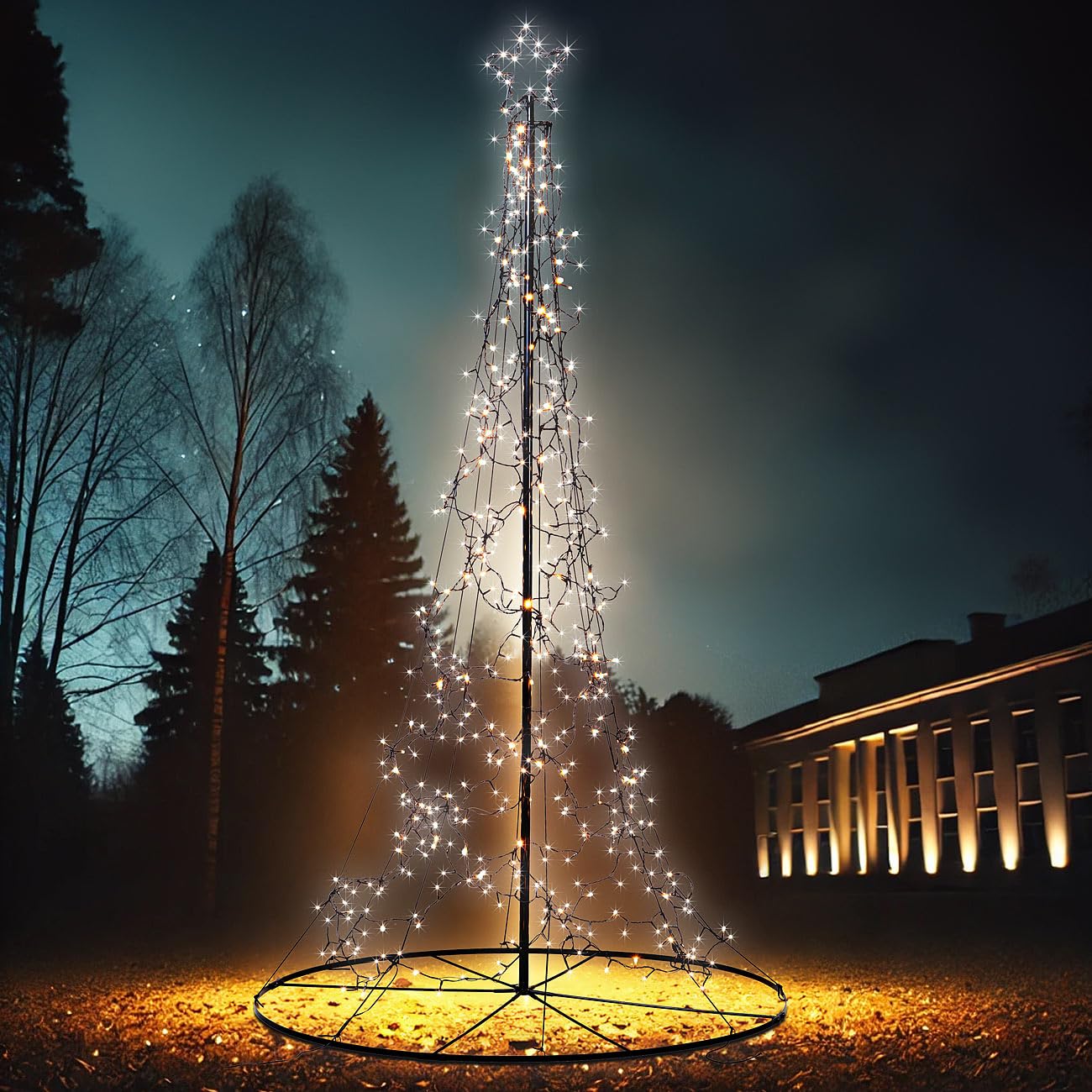 Lunartec Licht-Dekoration LED-Metall-Tannenbaum 250cm 740 LEDs
