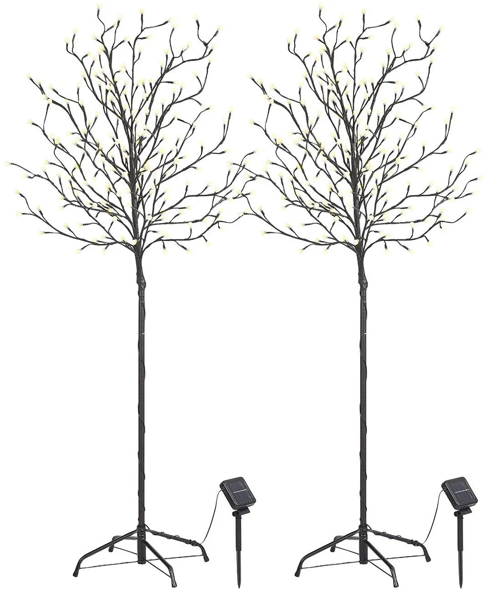 Lunartec Licht-Dekoration Solar-Lichterbaum 150cm 2er-Set weiß