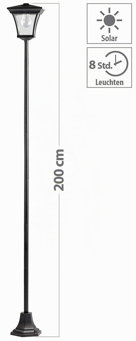 Lunartec Außenbeleuchtung Solar-Laterne Groß 200 cm Eisen