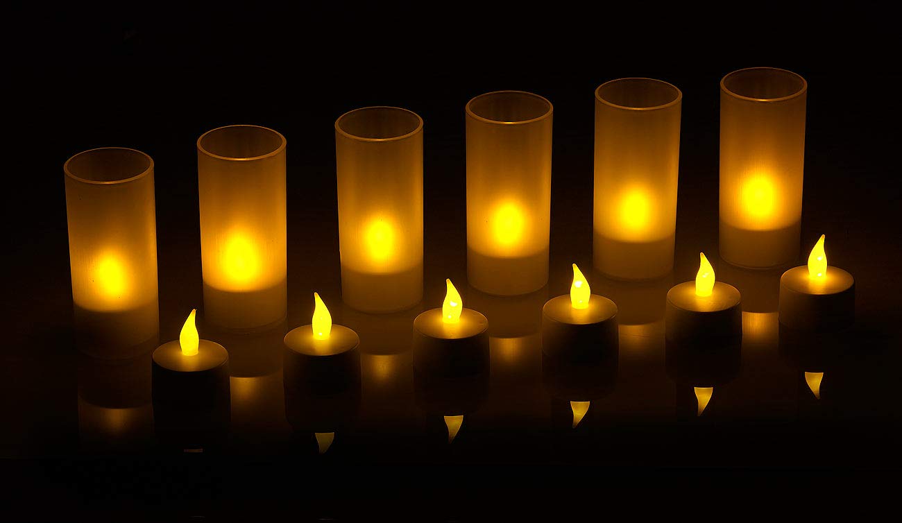 Lunartec Licht-Dekoration LED Kerzen aufladbar 12er-Set warmweiß