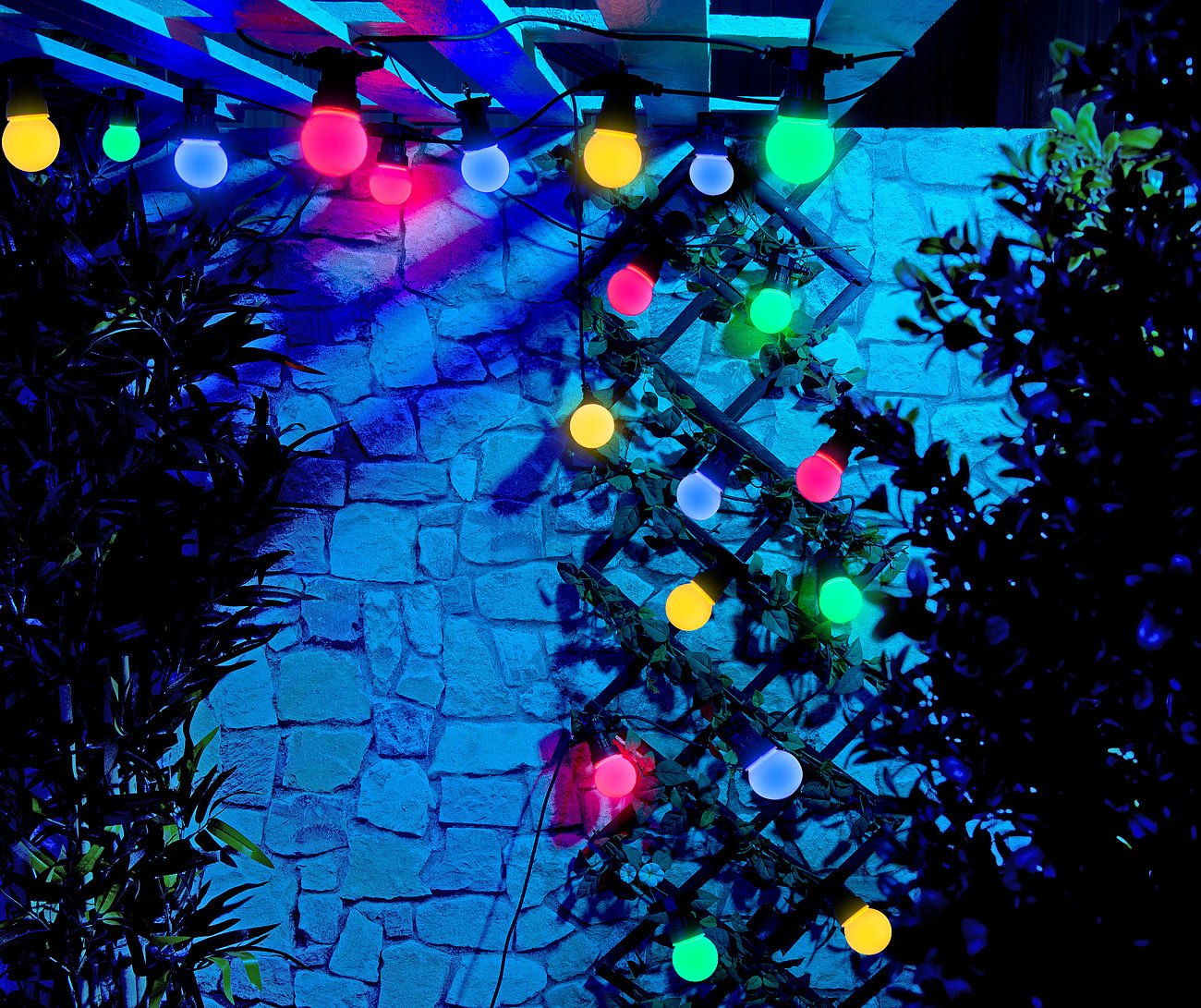 Lunartec Licht-Dekoration Lichterkette Birne 20er 9,5 m bunt