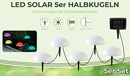 Bonetti Solar Lights Bodenlichterkette Halbkugel 5er bunt 4 m
