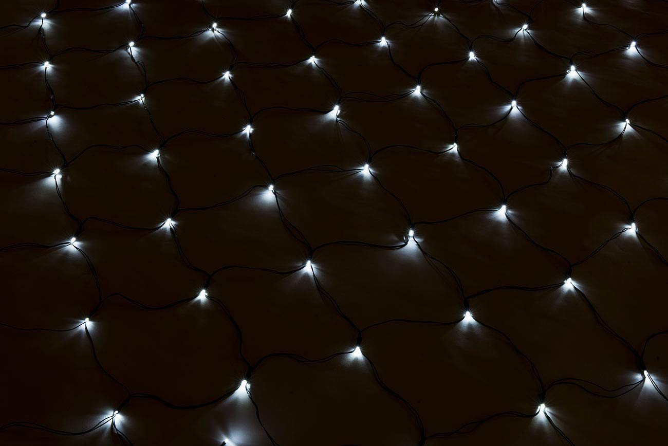 Lunartec Licht-Dekoration Solar-Lichternetz 198 LEDs 3x3 m kaltweiß