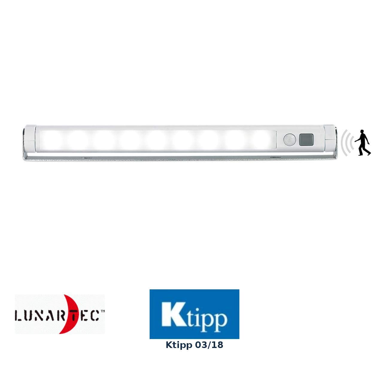 Lunartec Innenbeleuchtung Lichtleiste 9 LEDs mit Bewegungsmelder
