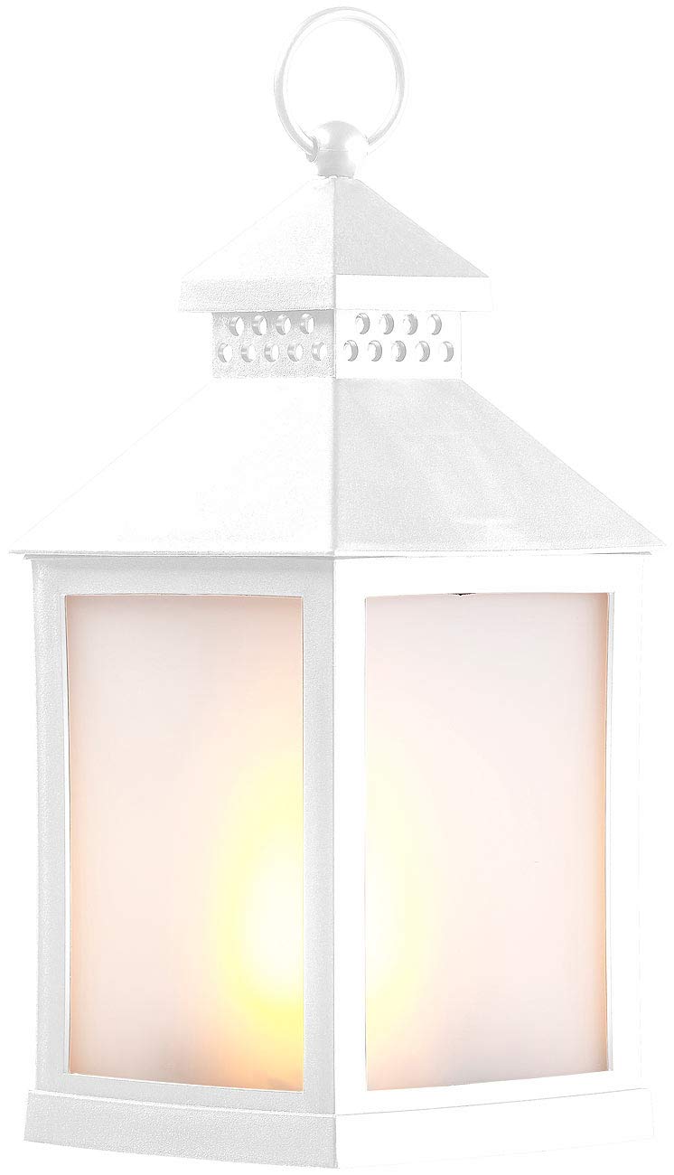 Lunartec Außenbeleuchtung LED-Laterne Flamme weiß 2er-Pack