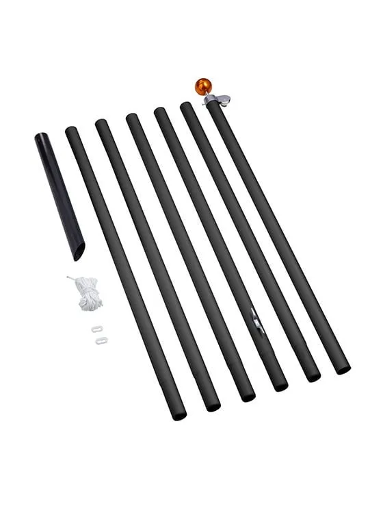 Fairybell Fahnenmast 7 m zerlegbar schwarz Alu für Weihnachtsbaum