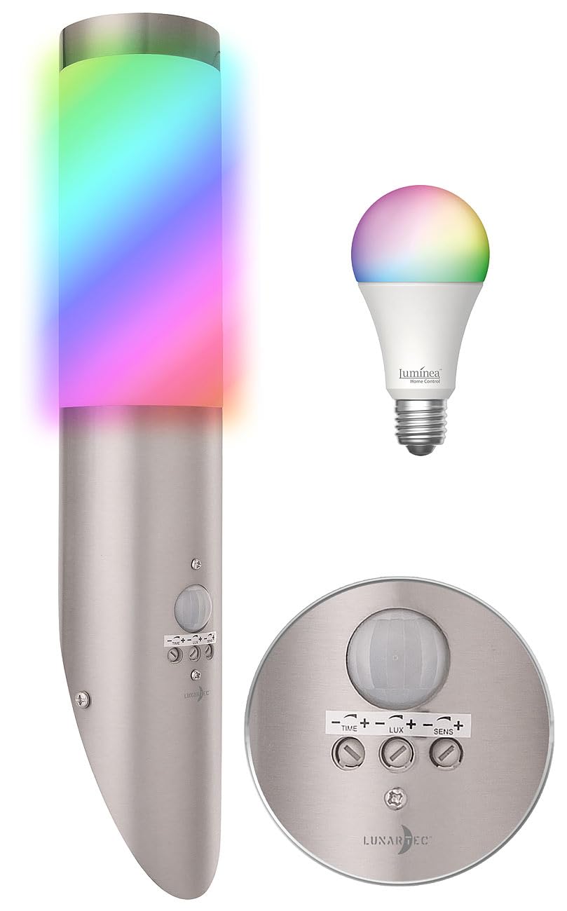 Lunartec Außenbeleuchtung Wandlampe WLAN-LED Bewegungsmelder