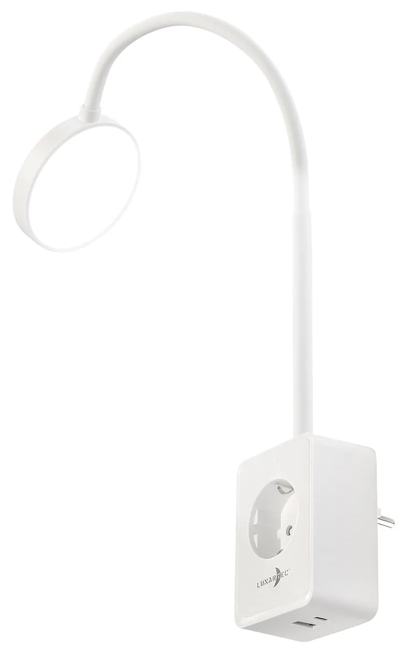 Lunartec Innenbeleuchtung Steckdosenlampe weiß dimmbar USB