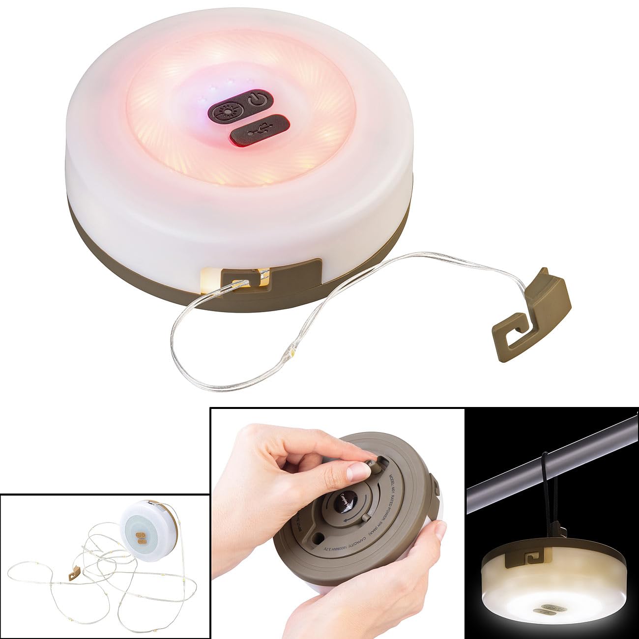 Lunartec Licht-Dekoration 2in1 Campingleuchte 10 m 130 LEDs weiß