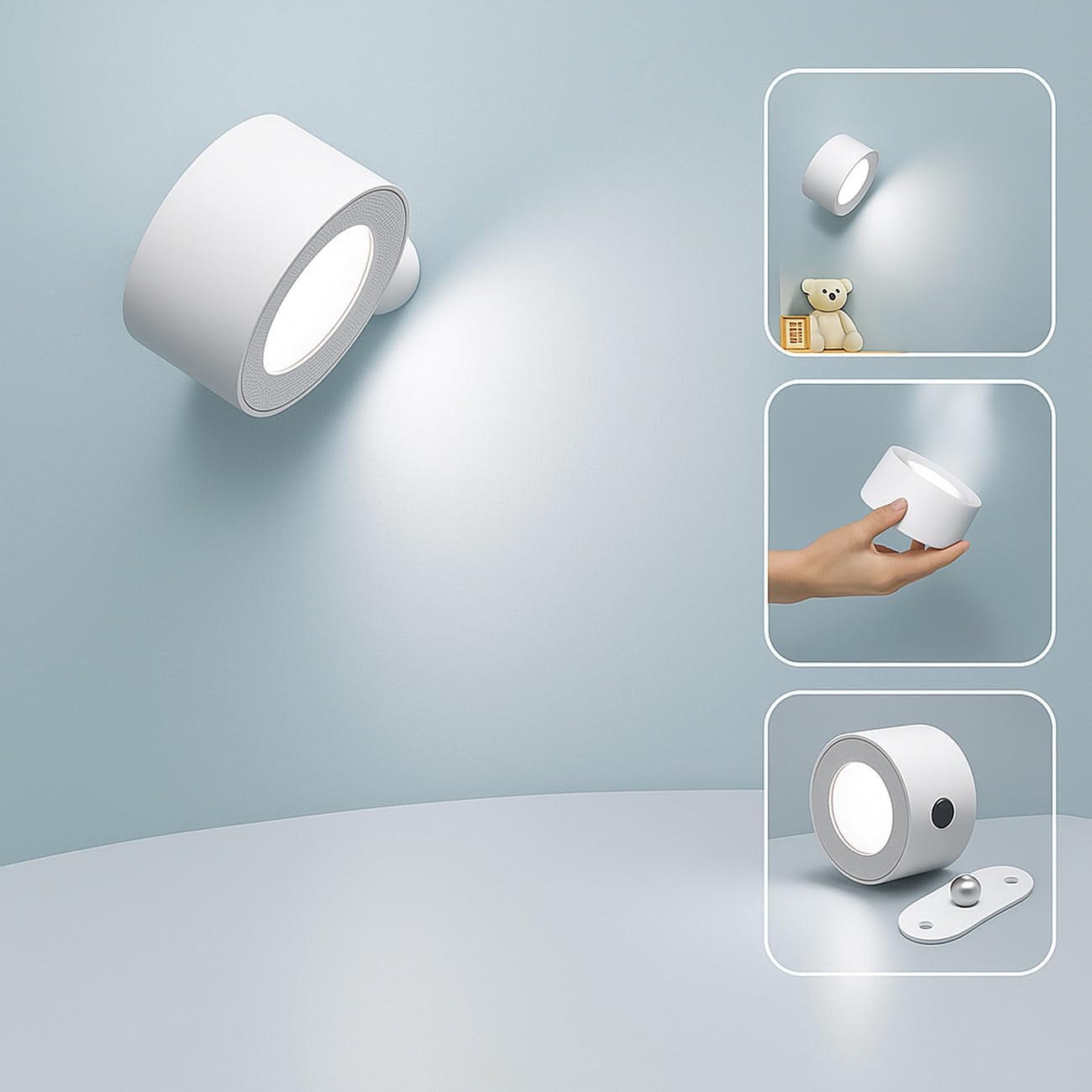 Lunartec Innenbeleuchtung 2er-Set Akku-Magnet-Leuchte 160 Lumen