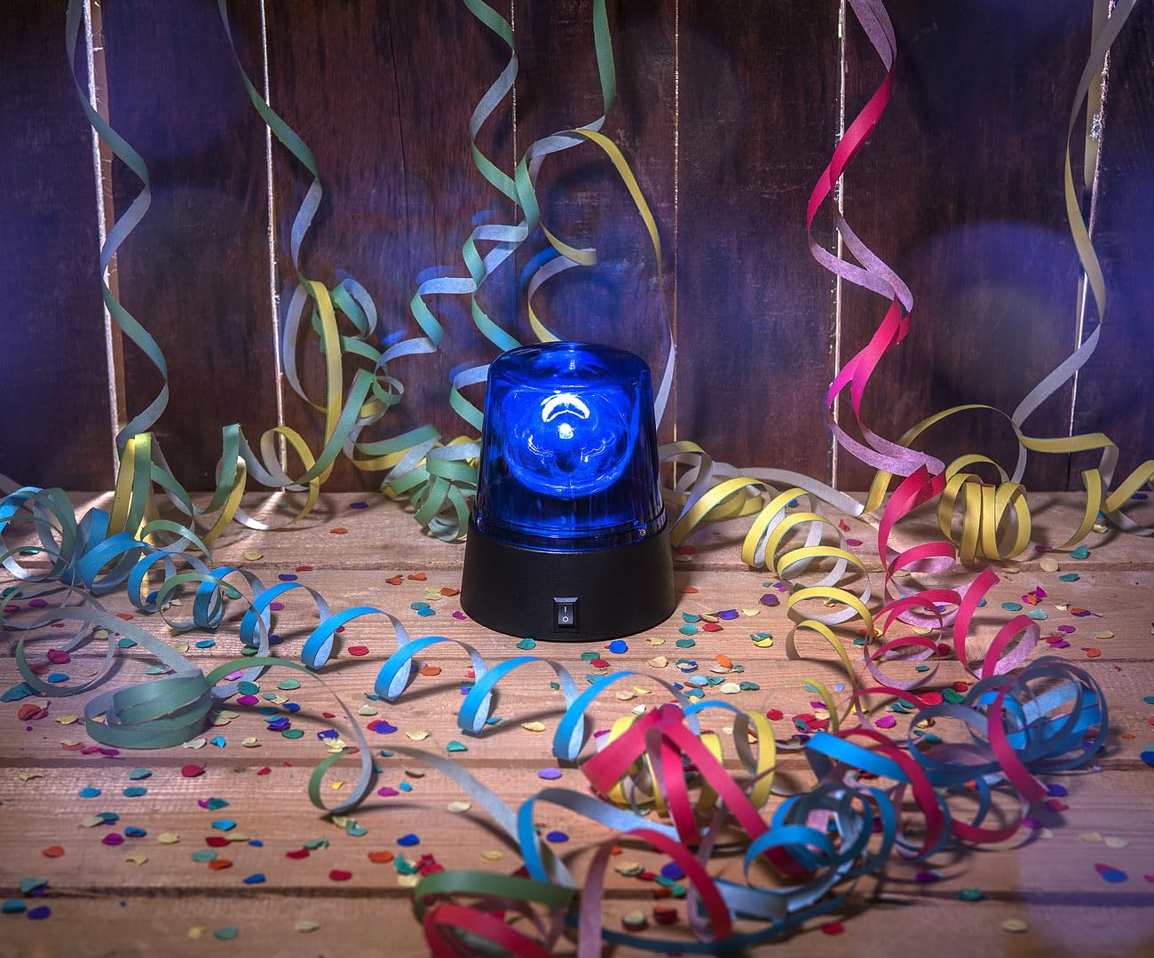Lunartec LED-Partyleuchte 360° Blaulicht USB- und Batteriebetrieb