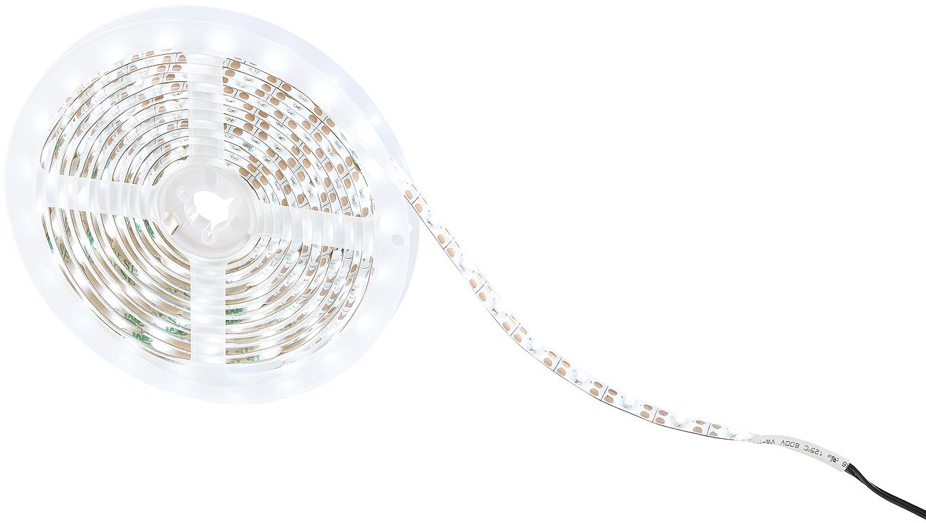 Lunartec Solar-LED-Streifen 3m 180 LEDs tageslichtweiß IP65