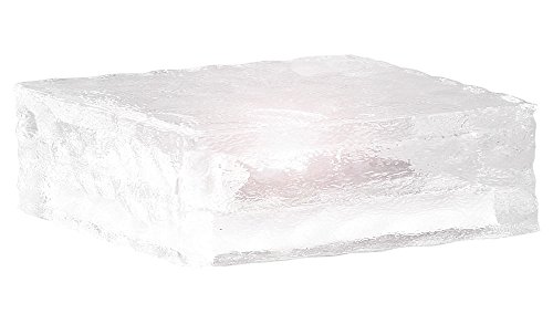 Lunartec Außenbeleuchtung Solar-Glasbaustein L weiß 15x15x5 cm