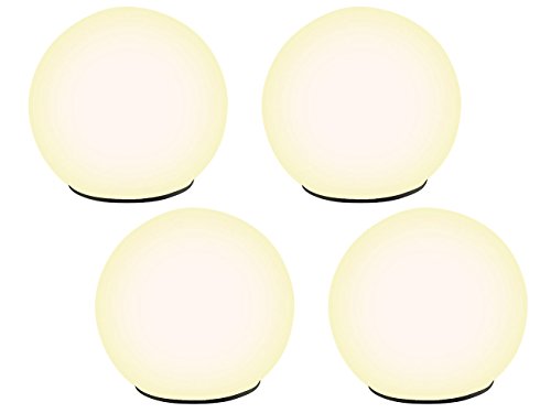 Lunartec Solar-Leuchtkugel Glas weiss 9 cm 4er-Set Dämmerung