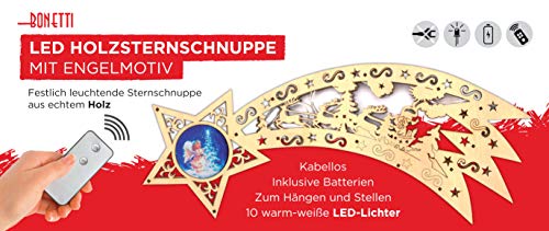Bonetti Glowing Stars Sternschnuppe Engel Holz warmweiß 43 cm