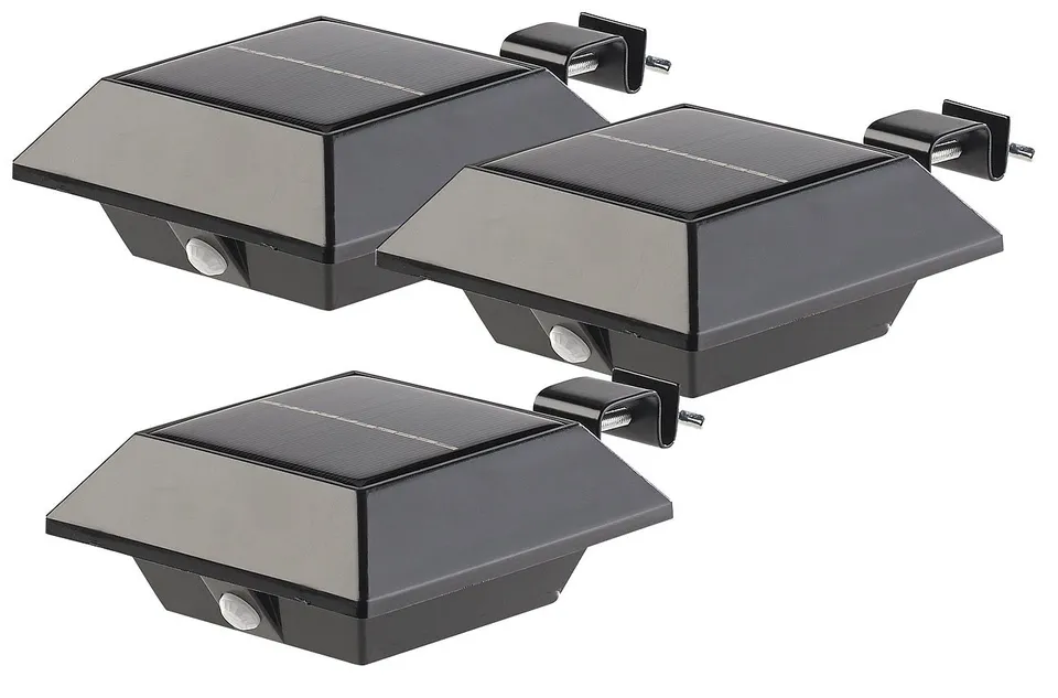 Lunartec Außenbeleuchtung Solar-Dachrinnenleuchte 160 lm 3er-Set mit Sensor
