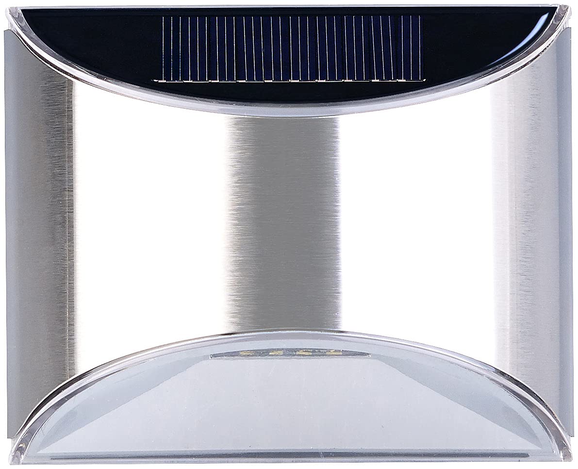 Lunartec Außenbeleuchtung 4er Solar-Wandleuchten Edelstahl 20 lm IP44
