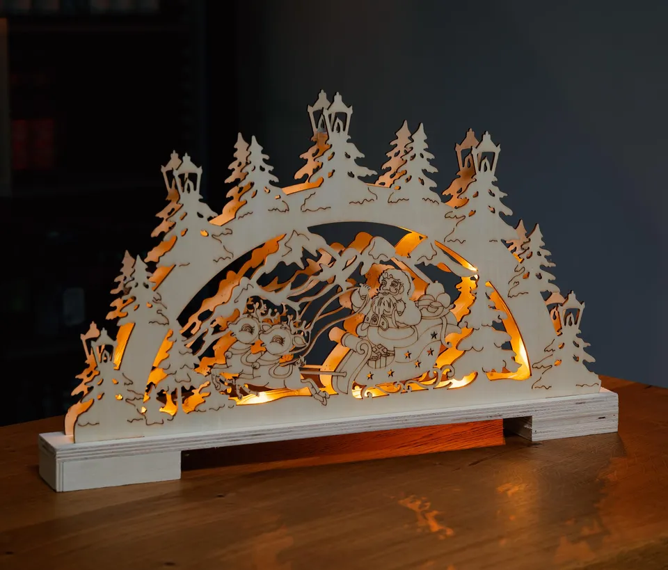 Bonetti Light Arches Lichterbogen Weihnachtsmann Holz 10 LED