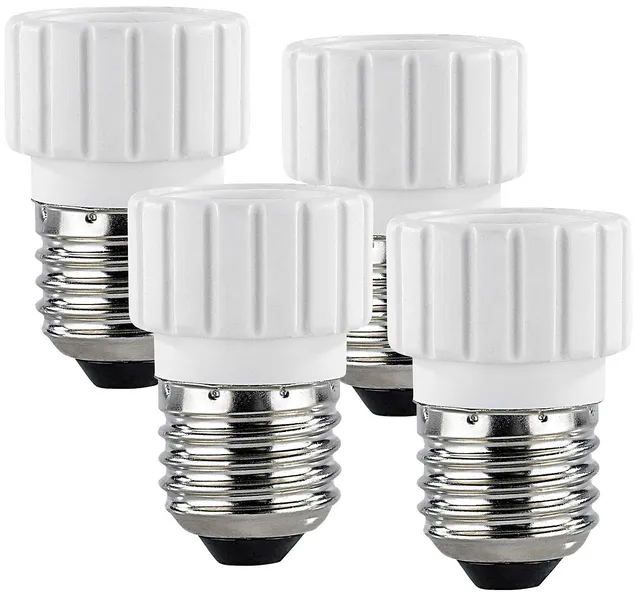 Lunartec Lampensockel-Adapter E27 auf GU10 Keramik 4er-Pack
