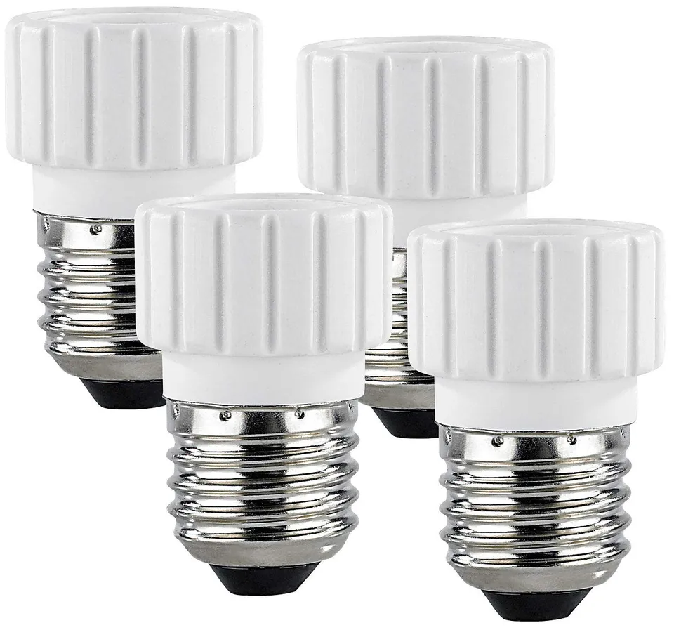 Lunartec Lampensockel-Adapter E27 auf GU10 Keramik 4er-Pack