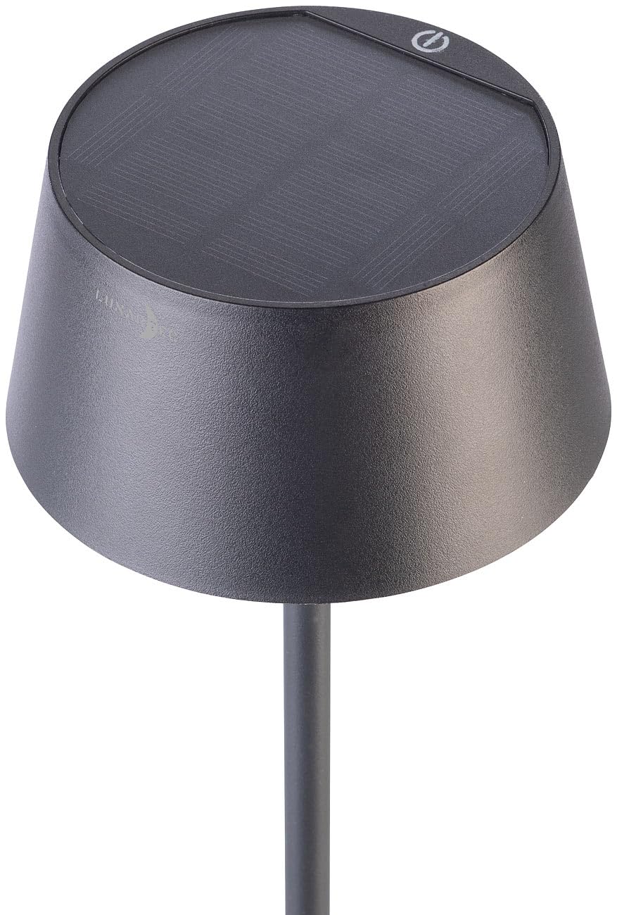 Lunartec Außenbeleuchtung 2er Solar-Tischlampe warmweiß dimmbar