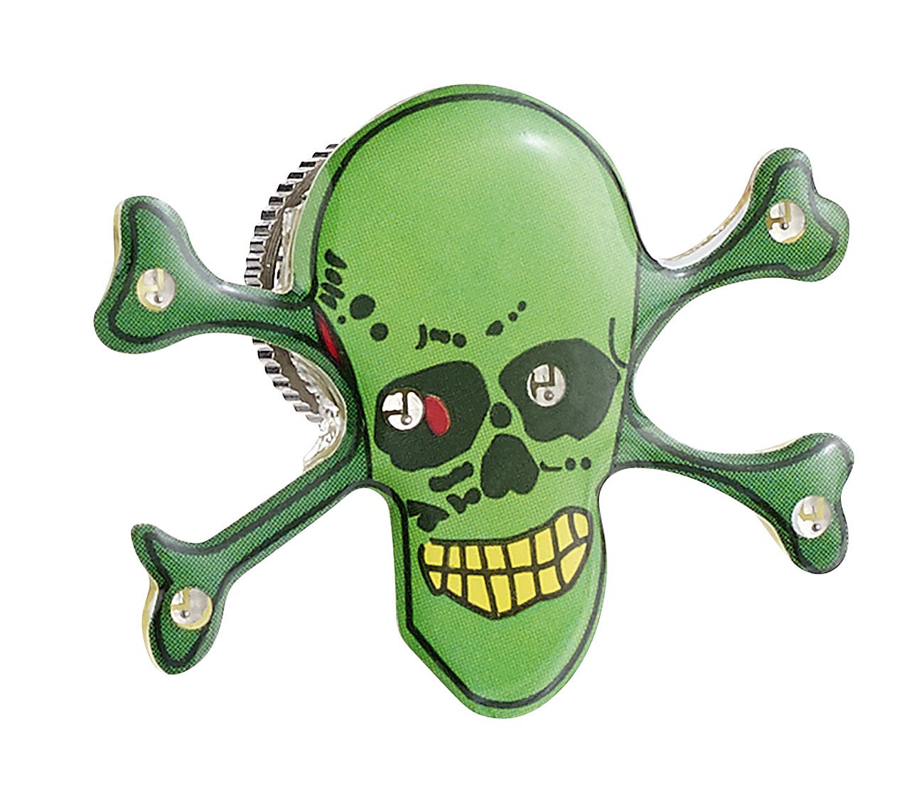 Lunartec Licht-Dekoration Magnet-Blinker Totenkopf LED grün Clip