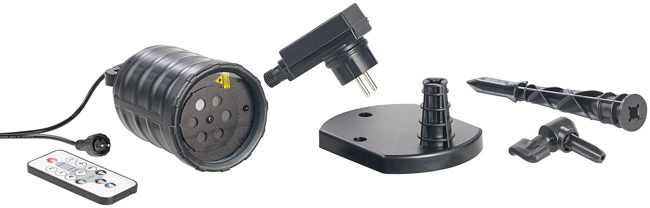 Lunartec Laser Projektor Outdoor 6 Motive mit Fernbedienung
