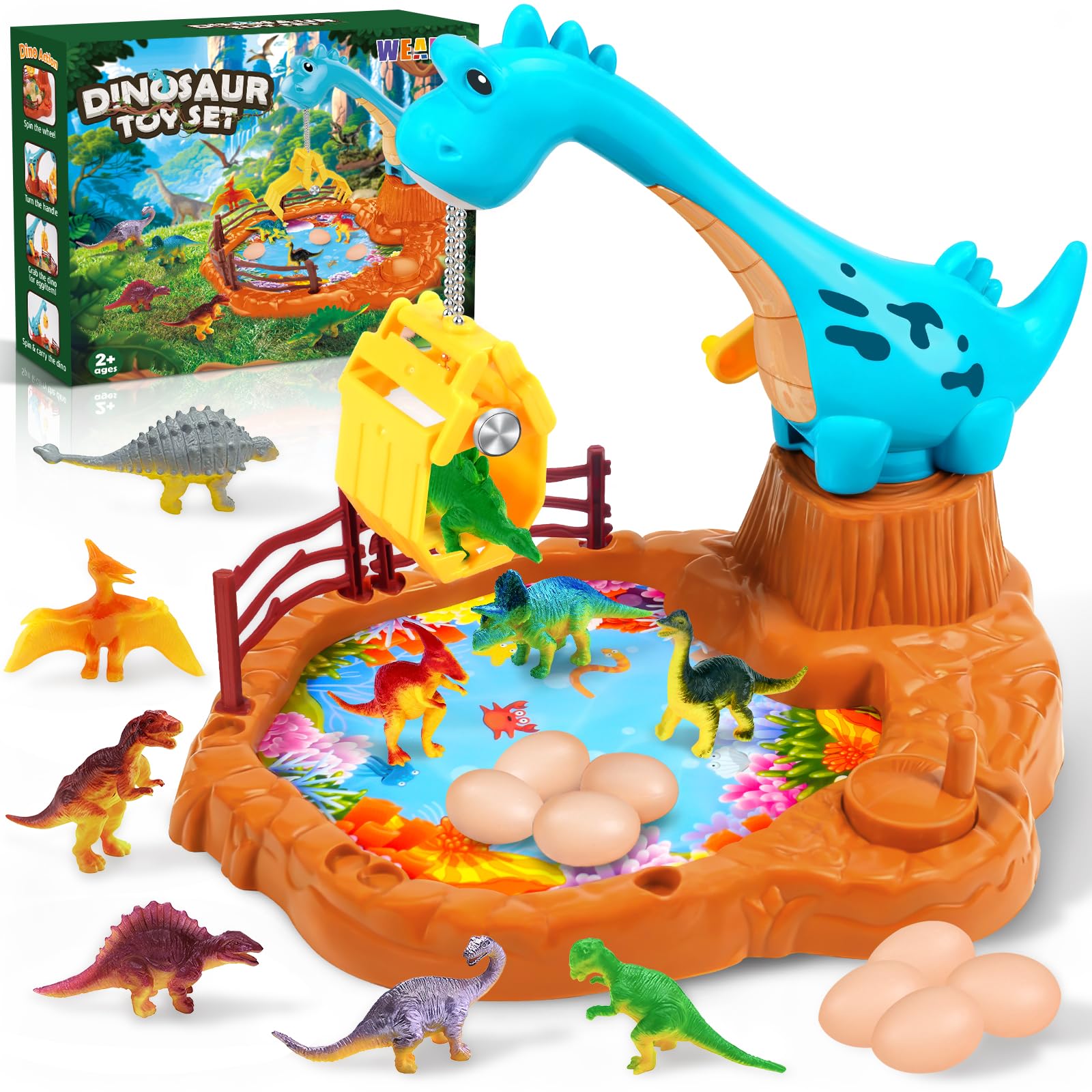 WEARXI Spielzeug Dino Greifspiel mit 10 Dinosauriern
