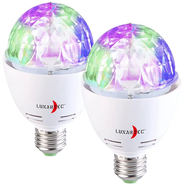 Lunartec Leuchtmittel Disco-Lampe E27 RGB 3W 2er-Set