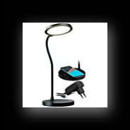Lunartec Innenbeleuchtung COB Schreibtischlampe mit Qi-Ladestation