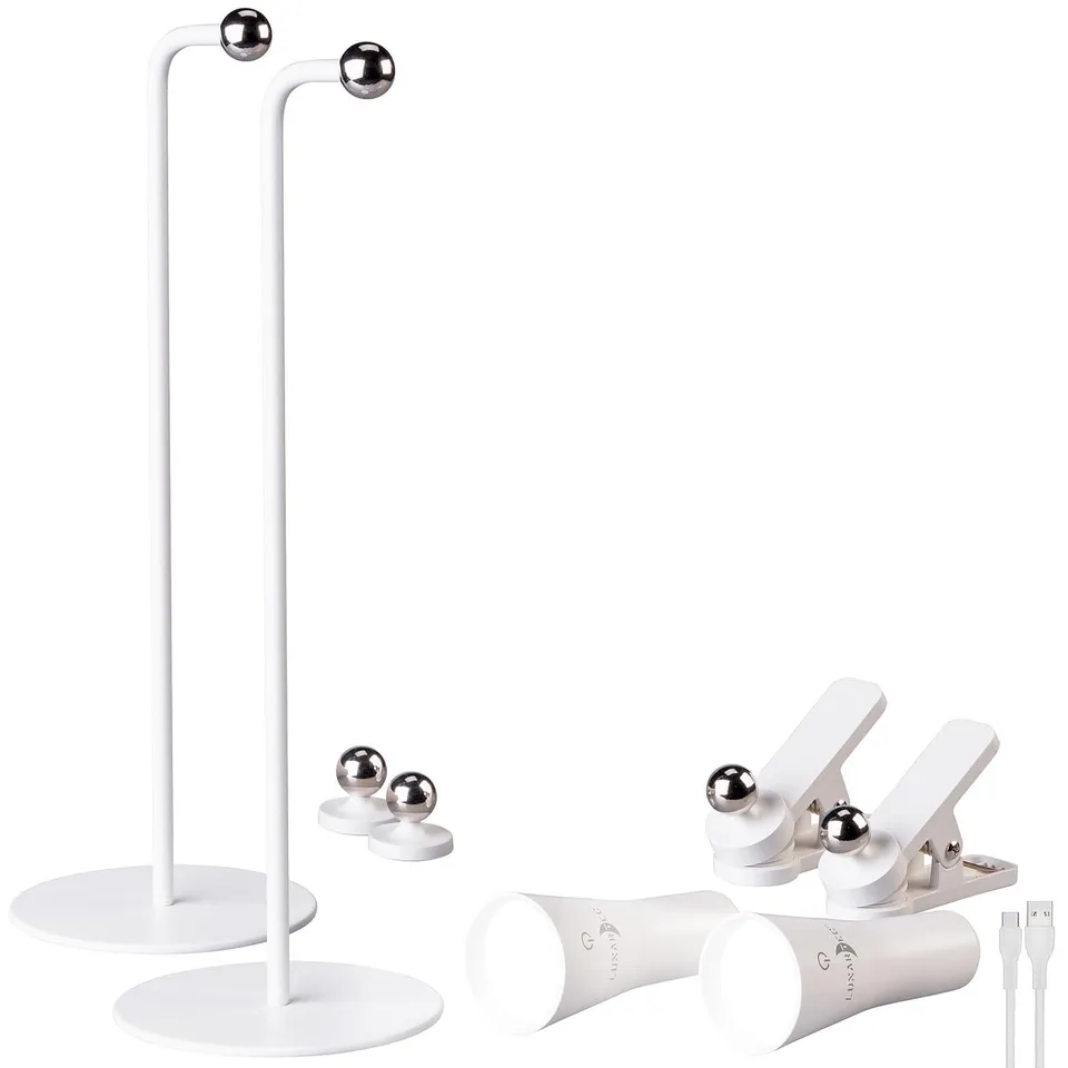 Lunartec Taschenlampen 4in1 Akkuleuchte 2er-Set weiß 150 lm