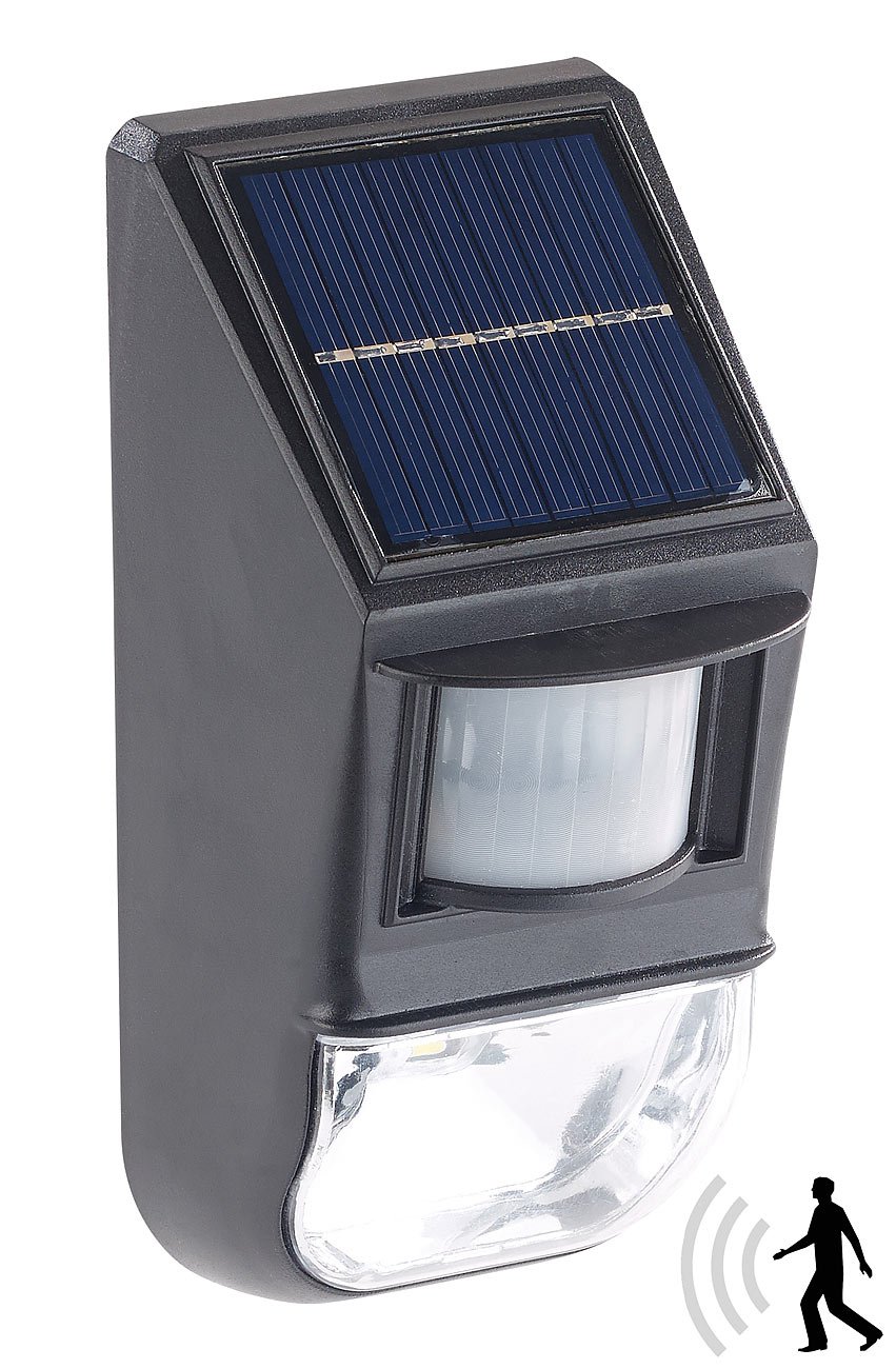 Lunartec Außenbeleuchtung Solar-Wandleuchte Bewegungsmelder 50 lm