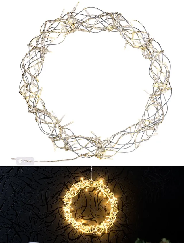 Lunartec Licht-Dekoration LED-Lichterkranz 90 LEDs 30 cm warmweiß