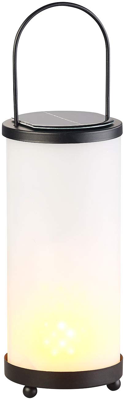 Lunartec Außenbeleuchtung Solar Laterne Glas 96 LEDs Flamme