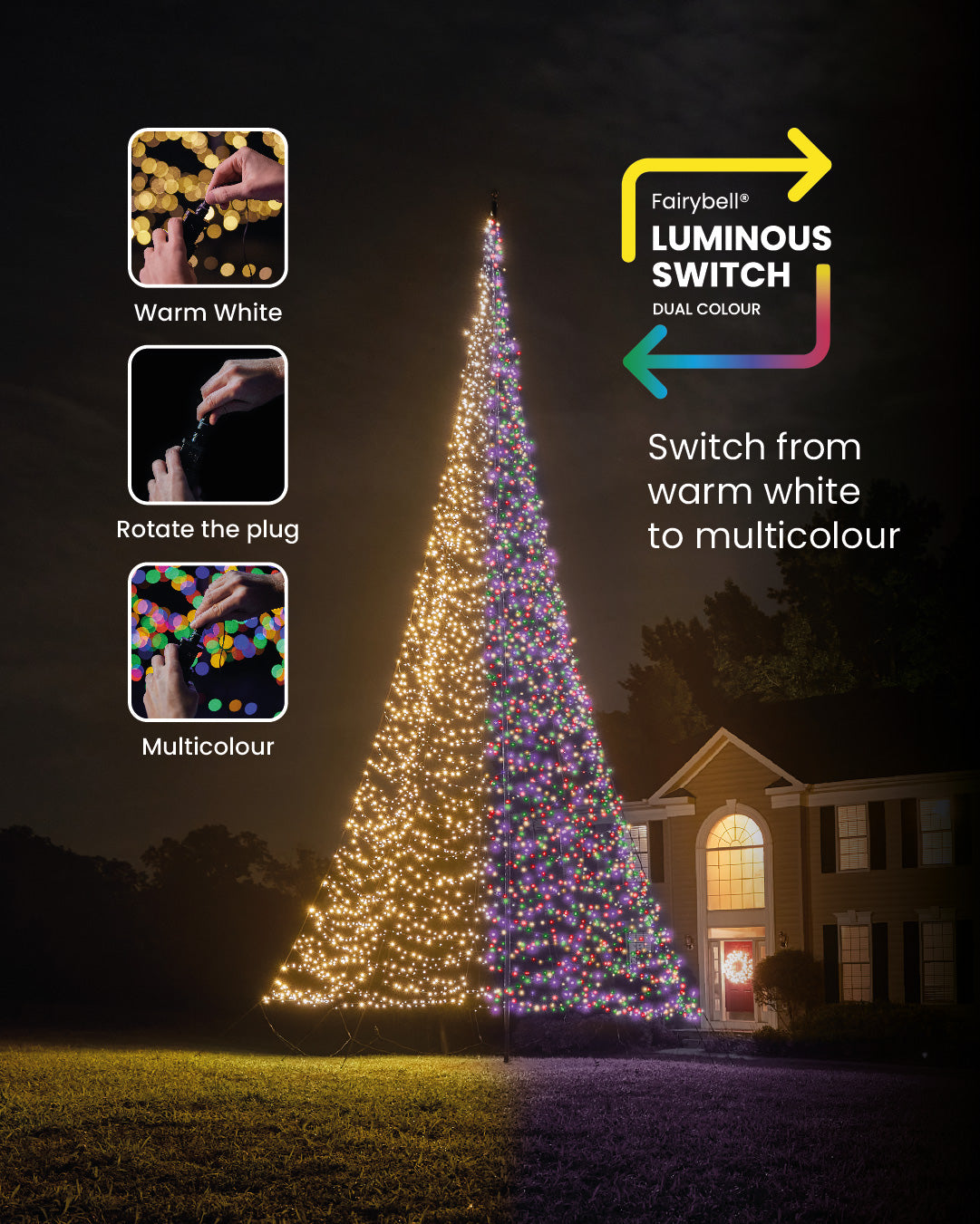 Fairybell Premium Luminous Switch Fahnenmastbaum 10m 8000 LED