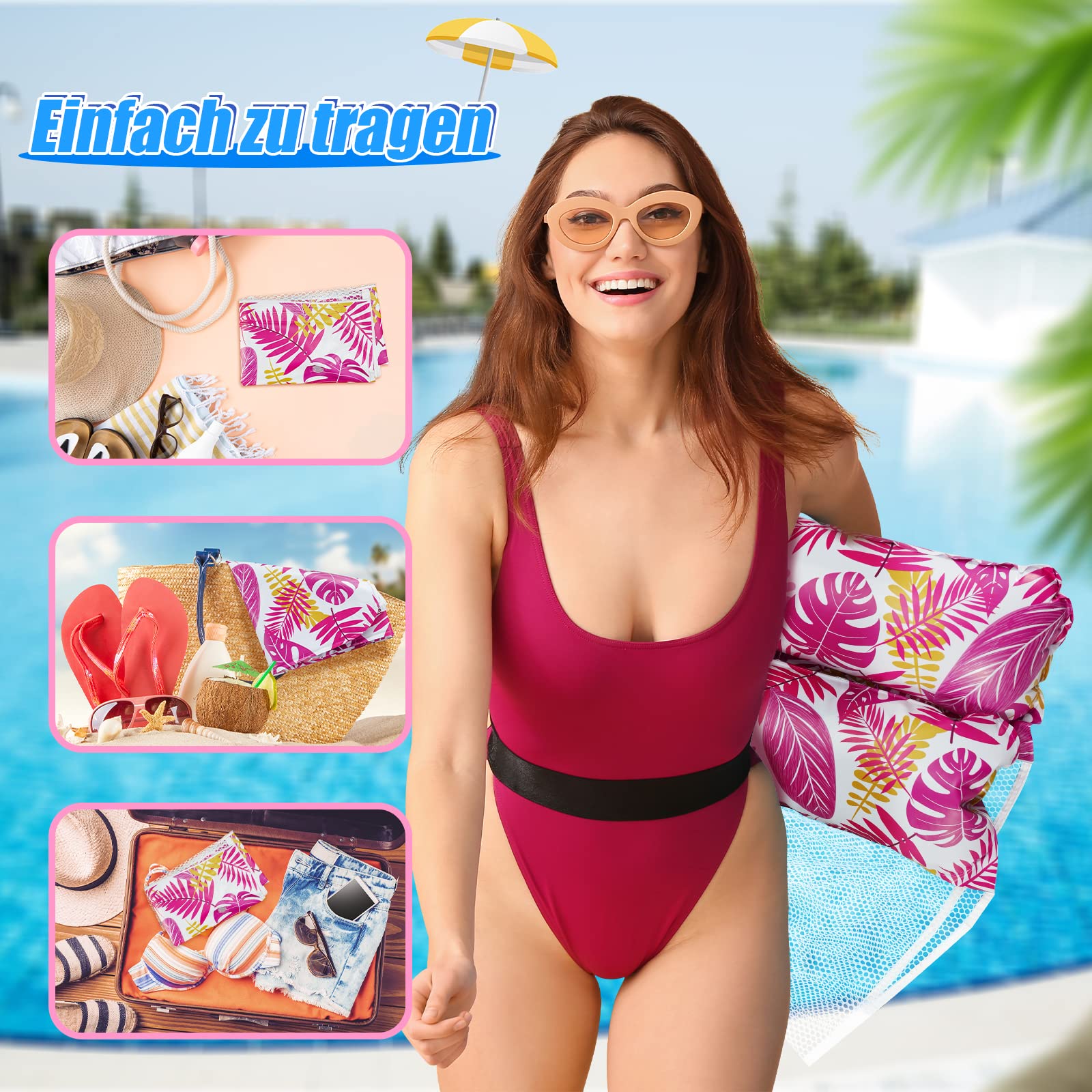WEARXI Schwimmhilfen Luftmatratze Pool XL 2 Stück 4in1
