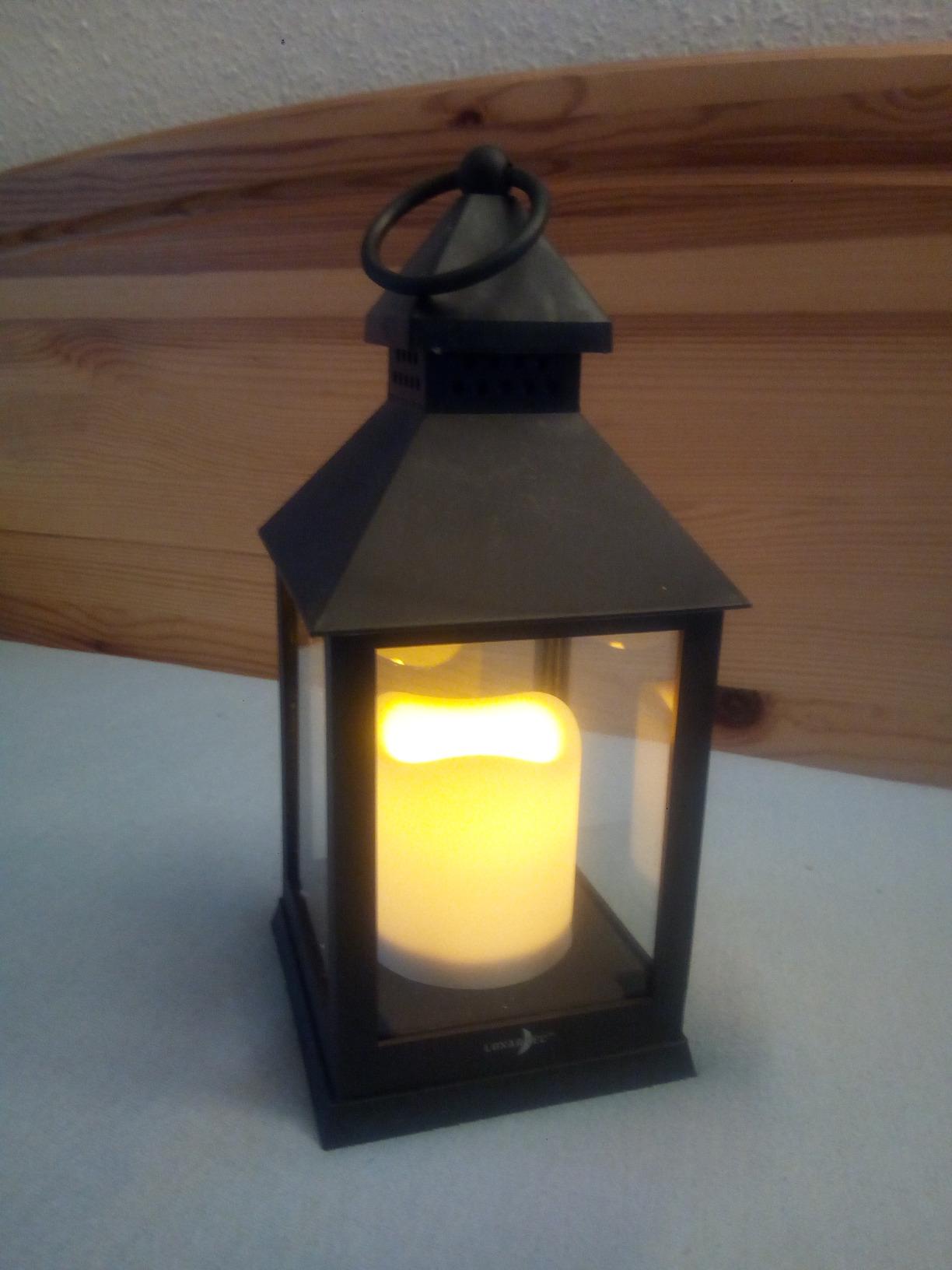 Lunartec Licht-Dekoration Grablaterne LED mit Timer schwarz