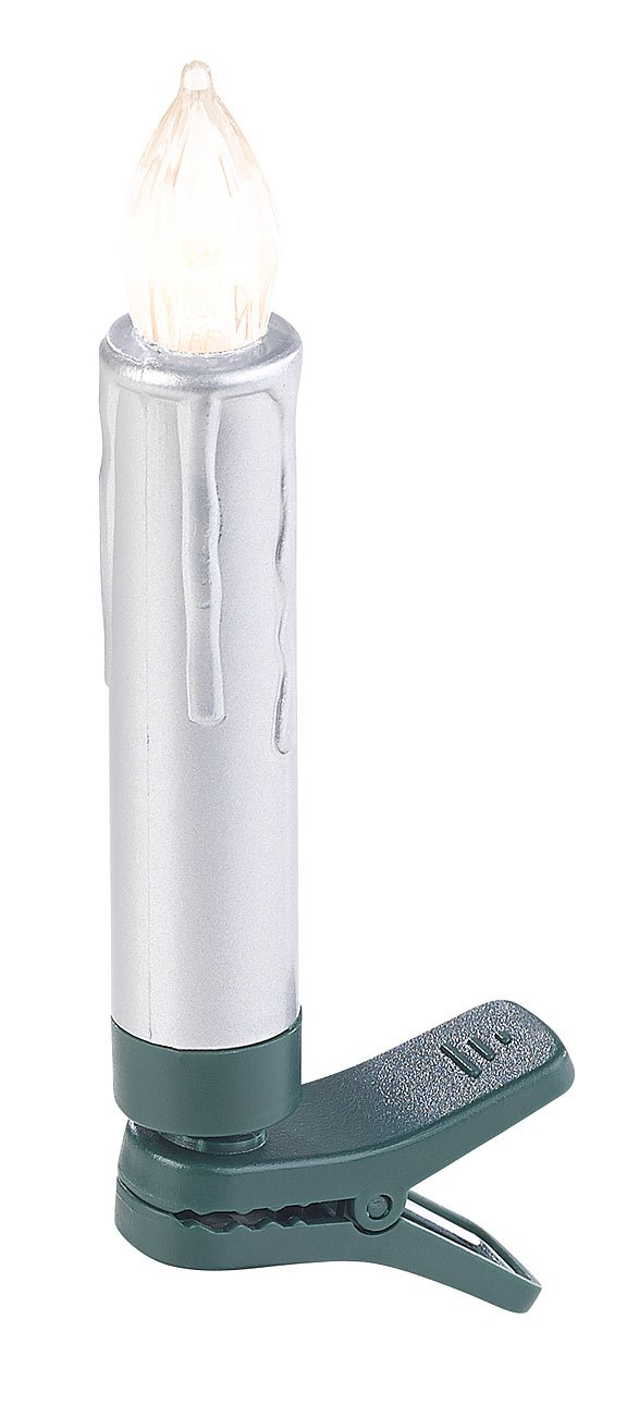 Lunartec Licht-Dekoration Christbaumkerzen LED 30er Silber Timer