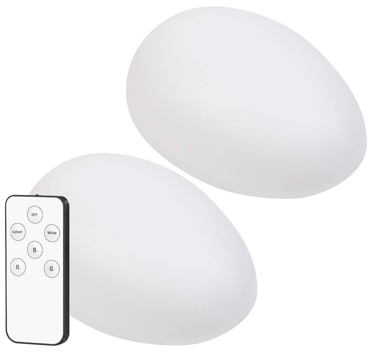 Lunartec Außenbeleuchtung Solar-Deko-Stein 2er-Set RGBW
