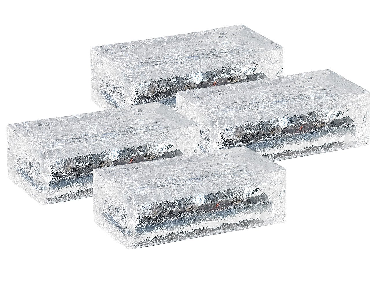 Lunartec Außenbeleuchtung Solar-Pflastersteine 4er-Set warmweiß