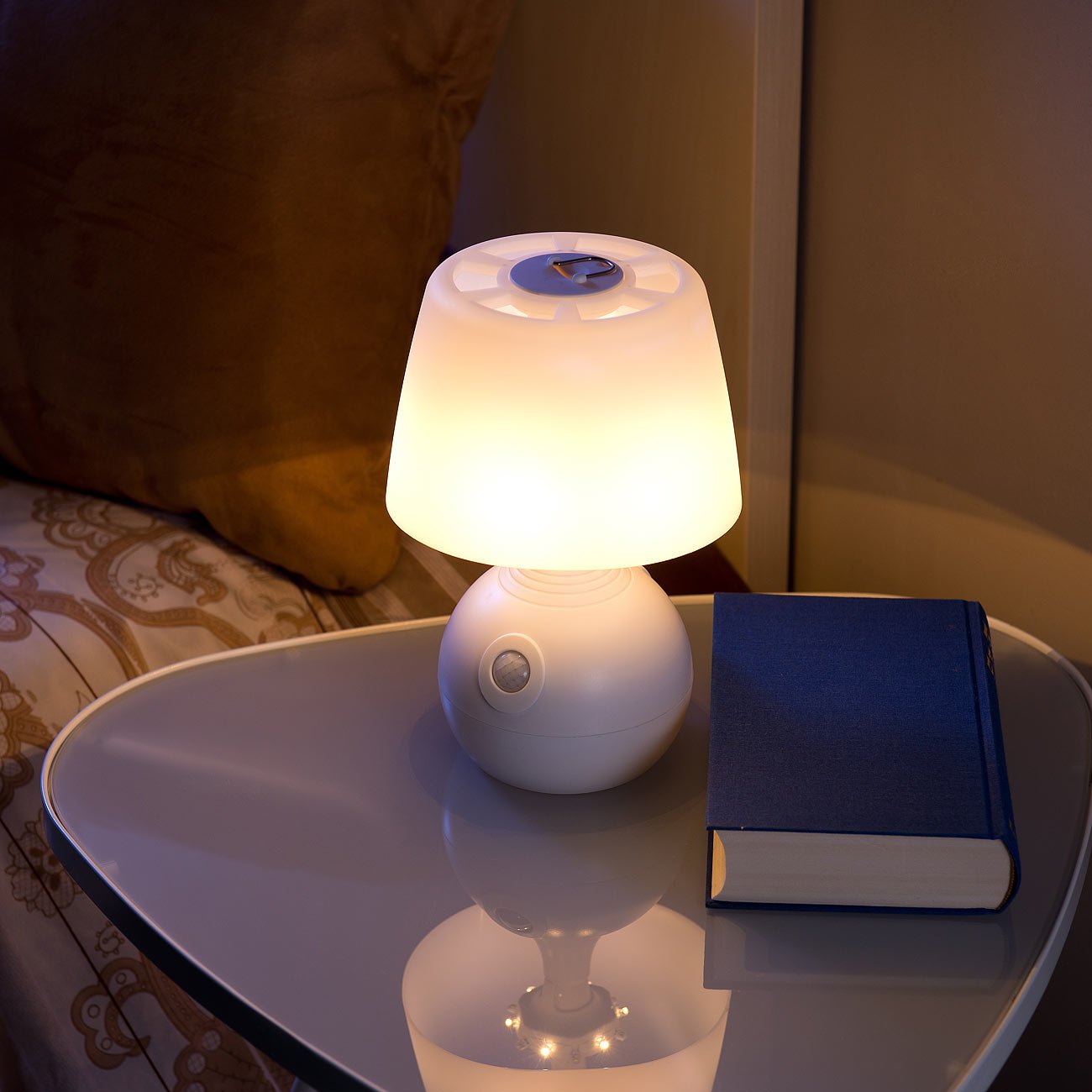 Lunartec Innenbeleuchtung LED-Tischlampe PIR-Sensor 2er-Set