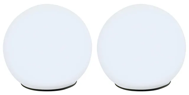 Lunartec Licht-Dekoration Solarkugel Glas 9 cm 2er-Set weiß