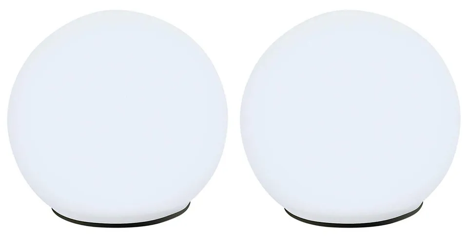 Lunartec Licht-Dekoration Solarkugel Glas 9 cm 2er-Set weiß