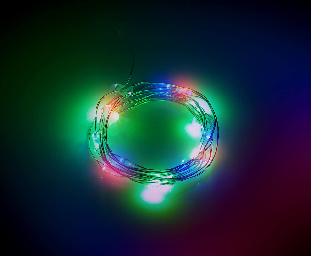 Lunartec Licht-Dekoration Lichterdraht RGB 10er-Set 1,2m Batterie