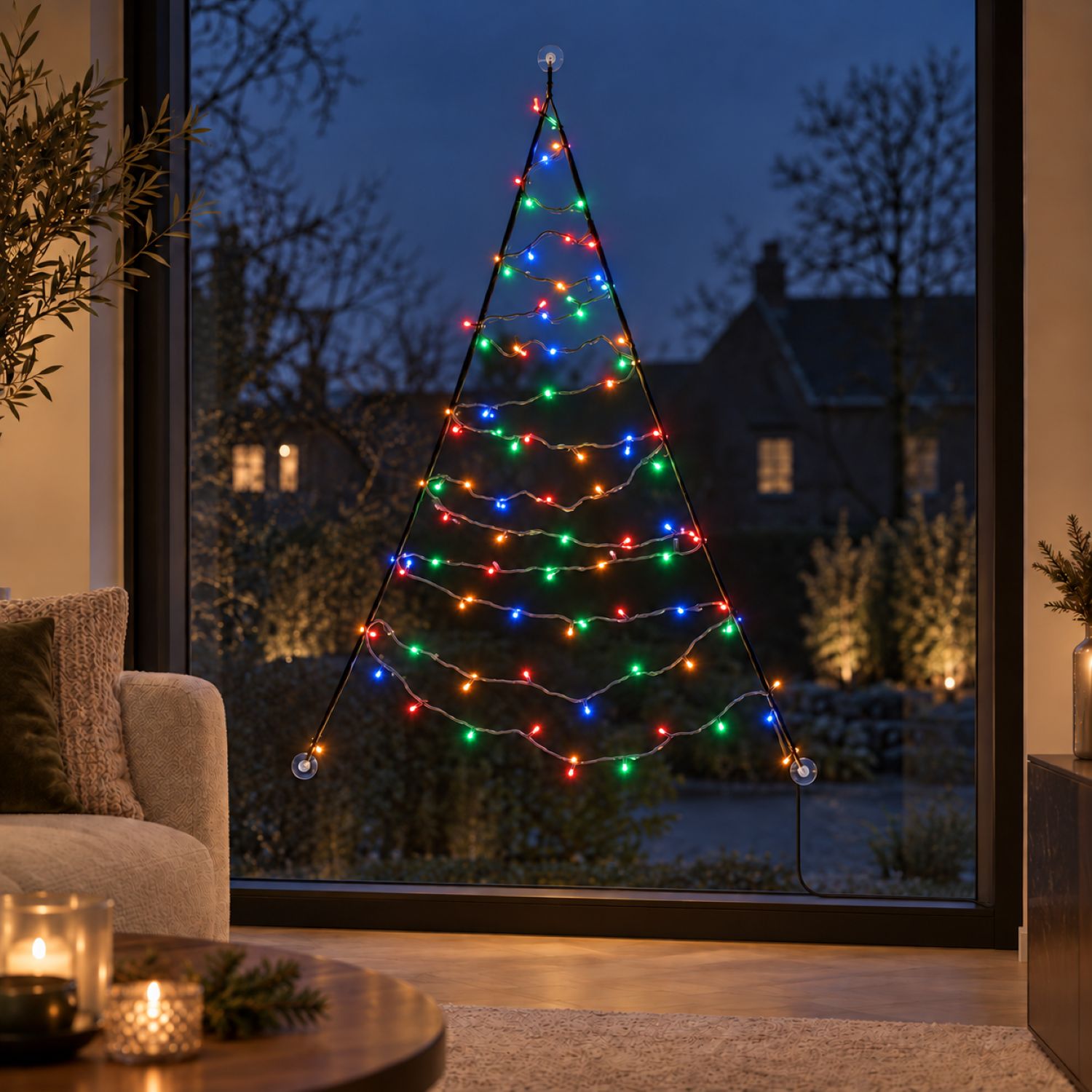 Fairybell Premium Fenster-Weihnachtsbaum 1,25m 64 LED Switch