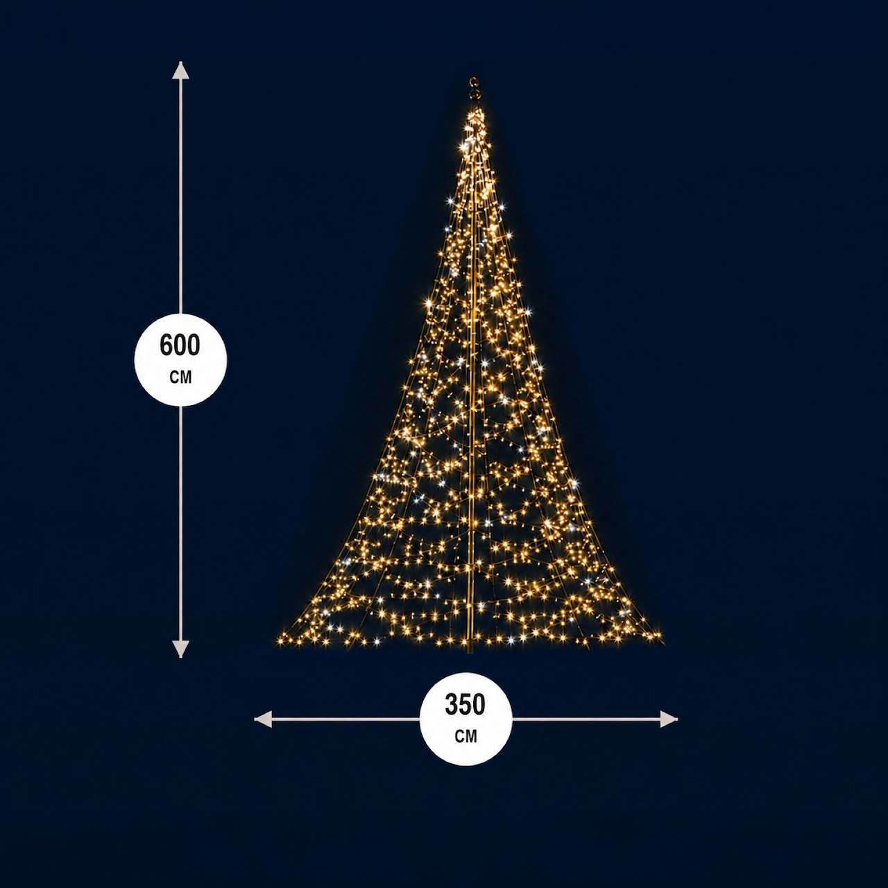 Fairybell Standard 6 m Lichterbaum warmweiß Twinkle ohne Mast