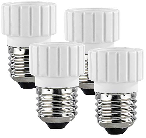 Lunartec Lampensockel-Adapter E27 auf GU10 Keramik 4er-Pack