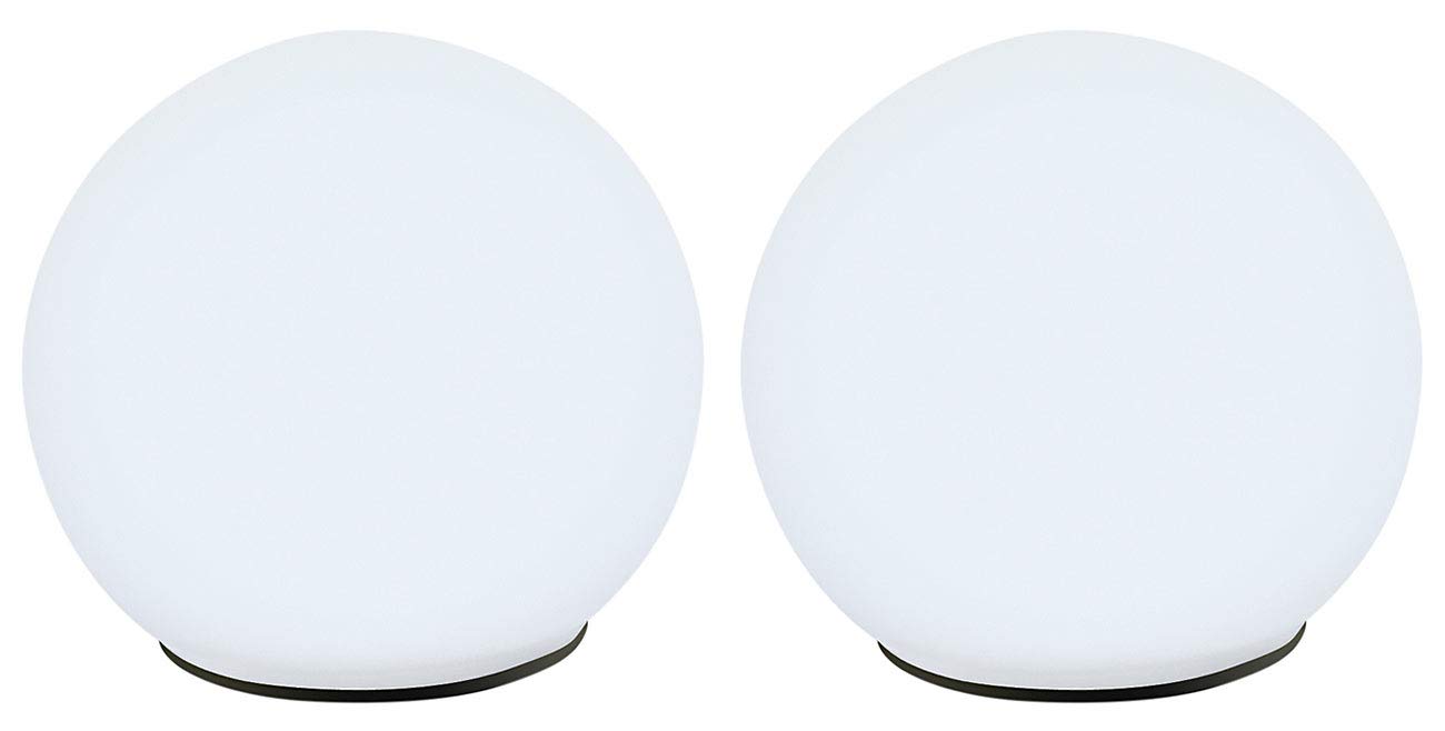 Lunartec Licht-Dekoration Solarkugel Glas 9 cm 2er-Set weiß